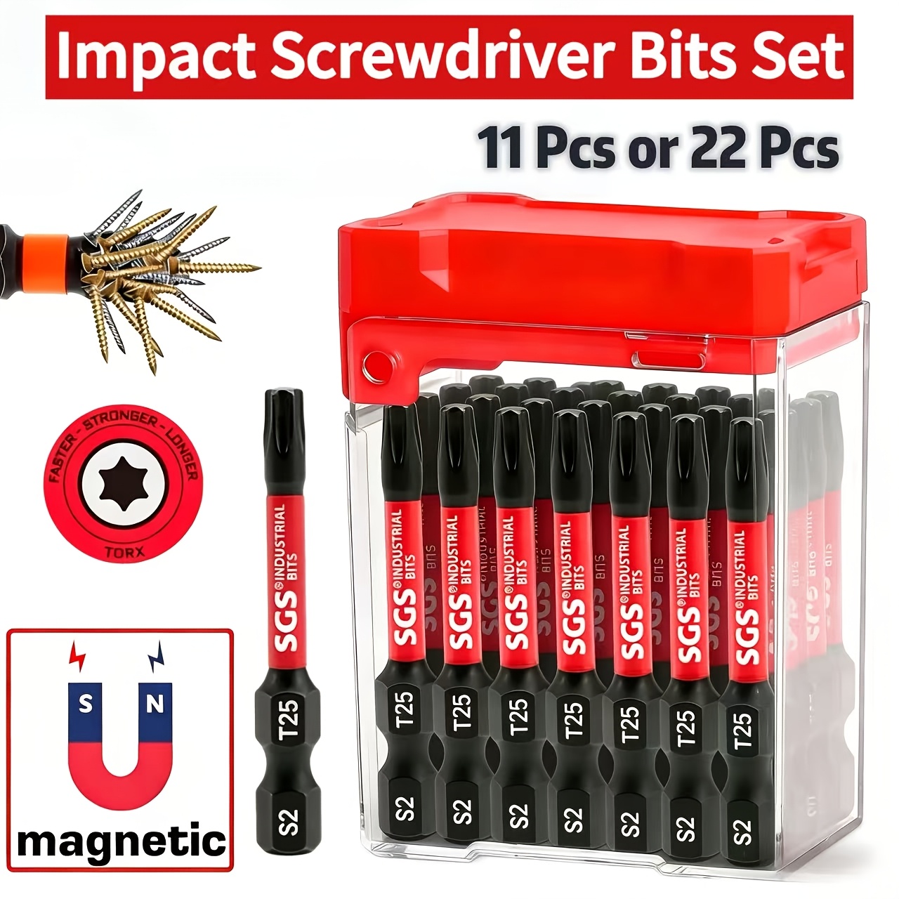 Power Tools In Automotive - 11/22-Piece T25 Torx Magnetic Screwdriver Bit