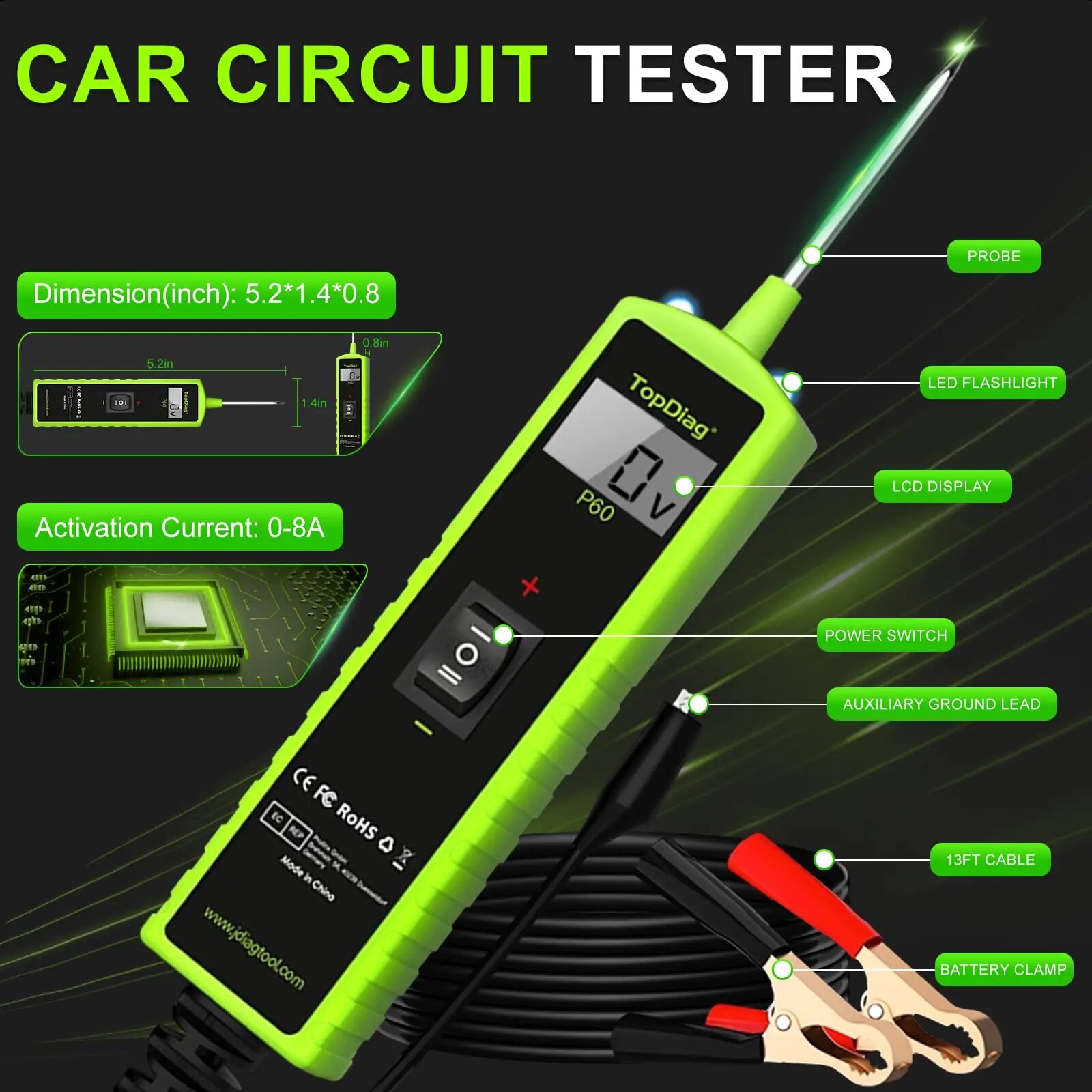 Jdiag P60 Automotive Power Cir - Power Tools In Automotive 评论和价格