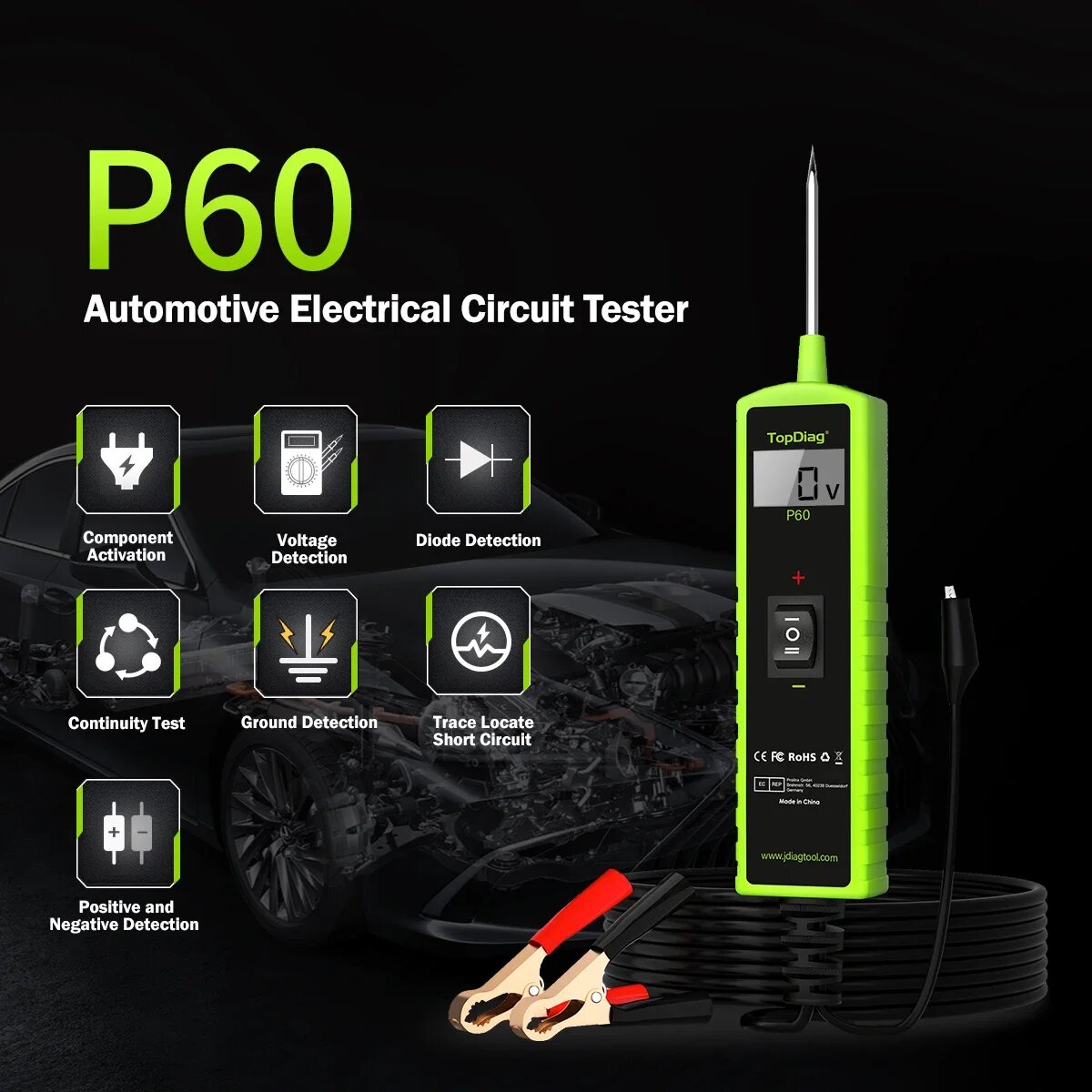 Jdiag P60 Automotive Power Cir - Power Tools In Automotive 评论和价格