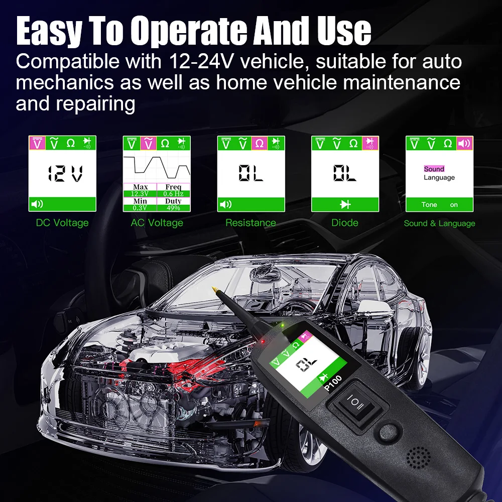 P100 Automotive Circuit Tester - Power Tools In Automotive 评论和价格